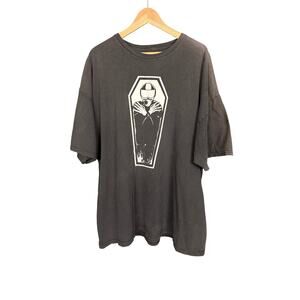 Lane Splitter Biker Motorcycle Coffin Skeleton Black Faded T-Shirt 3XL